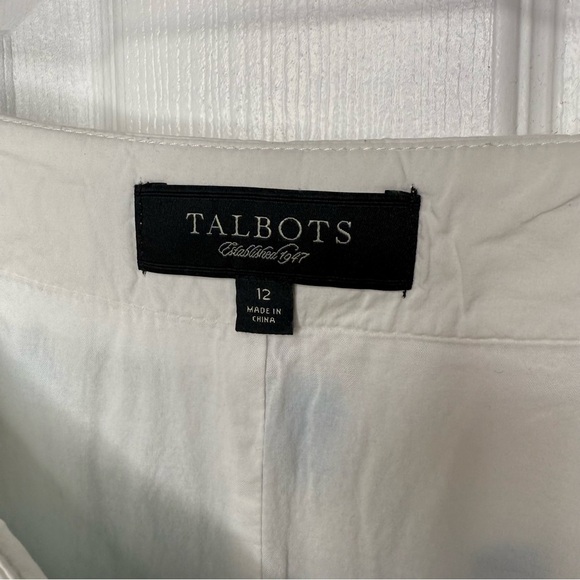 Talbots Blue and White Full Pleated Skirt with Image of Venice Italy Size 12 GUC - Picture 6 of 9